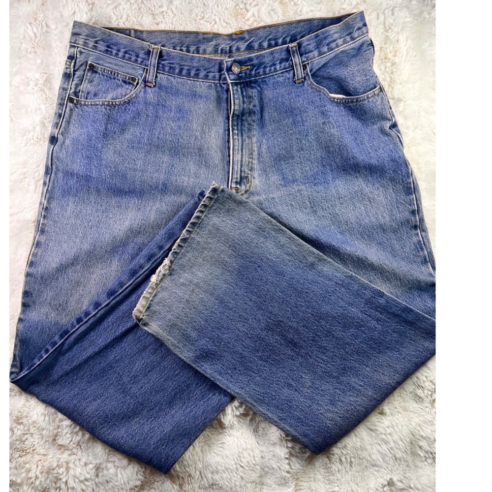 Arizona Jean Co Mens Loose Fit Denim Jeans Medium Wash Blue 40x30 Cotton A8